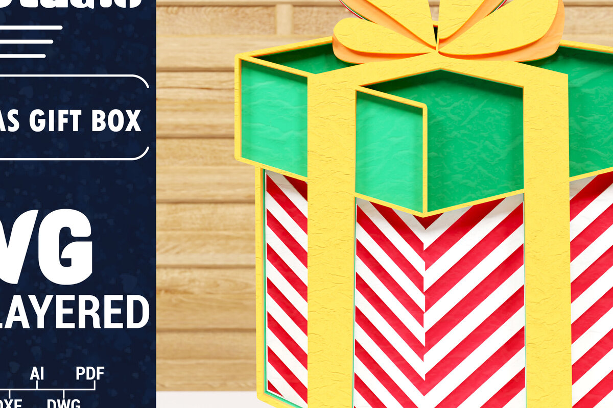 Σετ των 2 Intra απο ξύλο plywood 3mm-4mm πάχος Χριστουγεννιάτικο κουτί δώρου Κόψιμο με λέιζερ Δίασταση 1500x1500 cm INTRAFABR-79221080