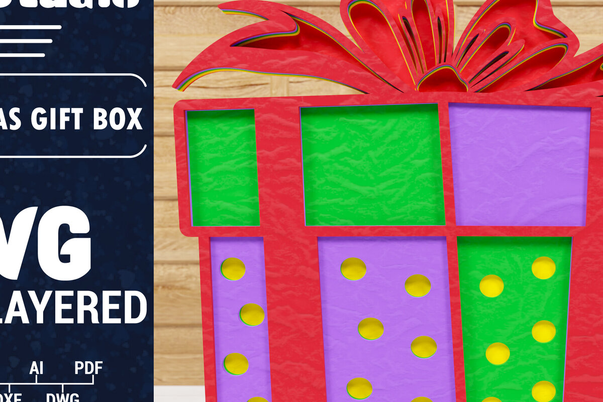 Σετ των 2 Intra απο ξύλο plywood 3mm-4mm πάχος Χριστουγεννιάτικο κουτί δώρου Κόψιμο με λέιζερ Δίασταση 1500x1500 cm INTRAFABR-79102319