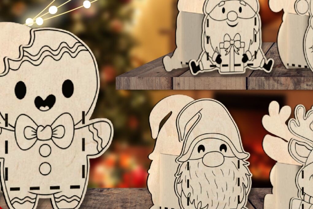 Σετ των 2 Intra απο ξύλο plywood 3mm-4mm πάχος Χριστουγεννιάτικο κουτί δώρου Δίασταση 15x15 cm INTRAFABR-48288347