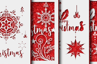 Σετ των 3 Intra απο ξύλο plywood 3mm-4mm πάχος χριστουγεννιάτικων δώρων Layer1046 Δίασταση 15x15 cm INTRAFABR-104565034