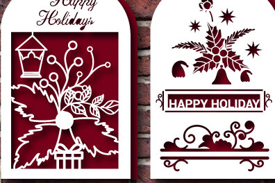 Σετ των 2 Intra απο ξύλο plywood 3mm-4mm πάχος χριστουγεννιάτικων δώρων Layer1056 Δίασταση 15x15 cm INTRAFABR-105325583