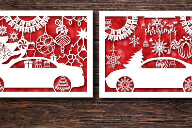 Σετ των 2 Intra απο ξύλο plywood 3mm-4mm πάχος χριστουγεννιάτικων δώρων Layer1088 Δίασταση 15x15 cm INTRAFABR-107627015