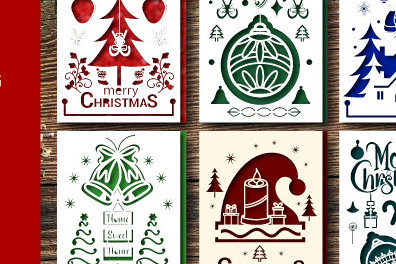 Σετ των 2 Intra απο ξύλο plywood 3mm-4mm πάχος χριστουγεννιάτικων δώρων Layer1186 Δίασταση 15x15 cm INTRAFABR-110095390