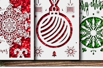 Σετ των 2 Intra απο ξύλο plywood 3mm-4mm πάχος χριστουγεννιάτικων δώρων Layer1210 Δίασταση 15x15 cm INTRAFABR-110897797