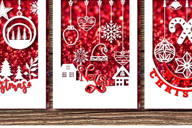 Σετ των 2 Intra απο ξύλο plywood 3mm-4mm πάχος χριστουγεννιάτικων δώρων Layer1216 Δίασταση 15x15 cm INTRAFABR-111105520