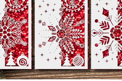 Σετ των 2 Intra απο ξύλο plywood 3mm-4mm πάχος χριστουγεννιάτικων δώρων Layer1248 Δίασταση 15x15 cm INTRAFABR-111784717