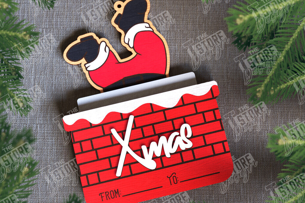 Σετ των 2 Intra απο ξύλο plywood 3mm-4mm πάχος Δωροκάρτα Χριστουγέννων | Ευχετήρια κάρτα |CNC Δίασταση 15x15 cm INTRAFABR-107183967