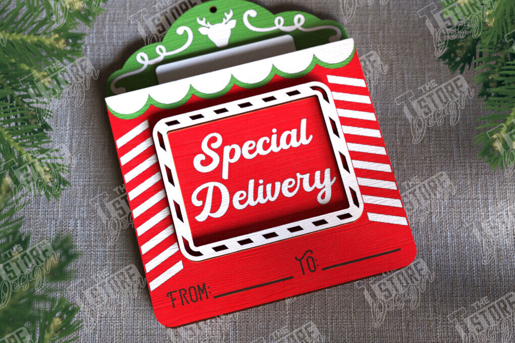 Σετ των 2 Intra απο ξύλο plywood 3mm-4mm πάχος Δωροκάρτα Χριστουγέννων | Ευχετήρια κάρτα |CNC Δίασταση 15x15 cm INTRAFABR-107183930