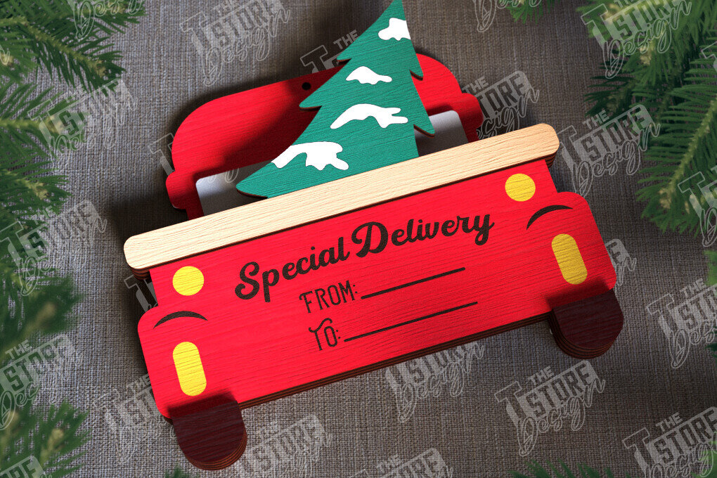 Σετ των 2 Intra απο ξύλο plywood 3mm-4mm πάχος Δωροκάρτα Χριστουγέννων | Ευχετήρια κάρτα |CNC Δίασταση 15x15 cm INTRAFABR-107183935