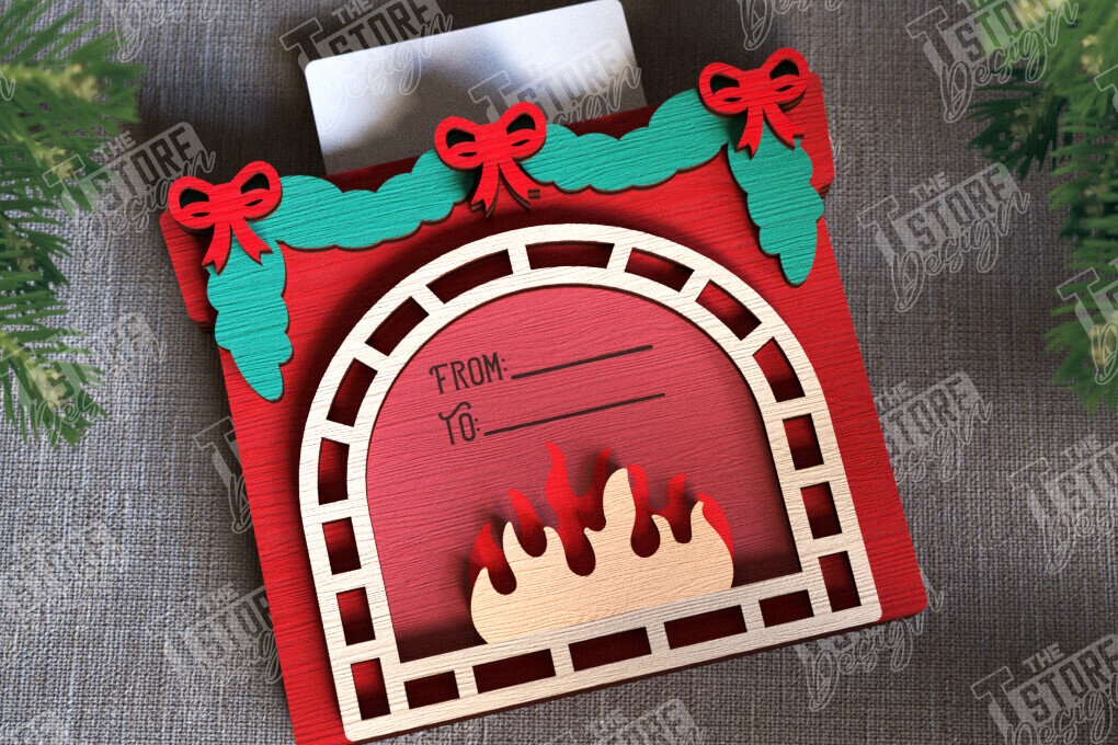 Σετ των 3 Intra απο ξύλο plywood 3mm-4mm πάχος Δωροκάρτα Χριστουγέννων | Ευχετήρια κάρτα |CNC Δίασταση 15x15 cm INTRAFABR-107183955