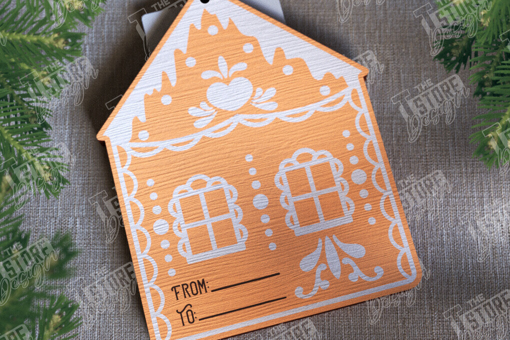 Σετ των 2 Intra απο ξύλο plywood 3mm-4mm πάχος Δωροκάρτα Χριστουγέννων | Ευχετήρια κάρτα |CNC Δίασταση 15x15 cm INTRAFABR-107183913