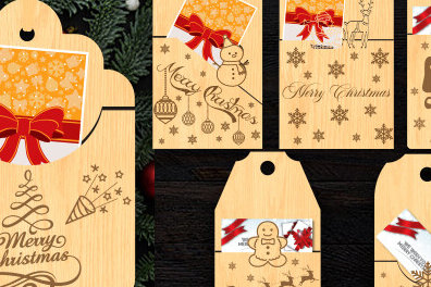 Σετ των 3 Intra απο ξύλο plywood 3mm-4mm πάχος  Θήκη για Χριστουγεννιάτικες Δωροκάρτες Δίασταση 8x8 cm INTRAFABR-82355388