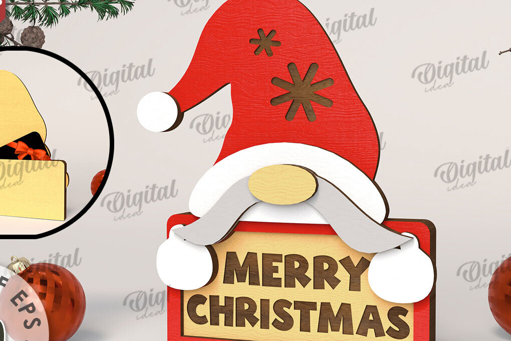 Σετ των 2 Intra απο ξύλο plywood 3mm-4mm πάχος Θήκη δώρου Χριστουγέννων με λέιζερ Δίασταση 15x15 cm INTRAFABR-108102630