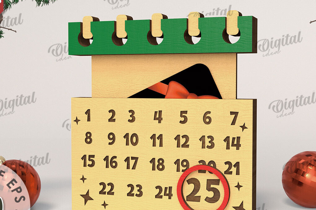 Σετ των 2 Intra απο ξύλο plywood 3mm-4mm πάχος Θήκη δώρου Χριστουγέννων με λέιζερ Δίασταση 15x15 cm INTRAFABR-108100546