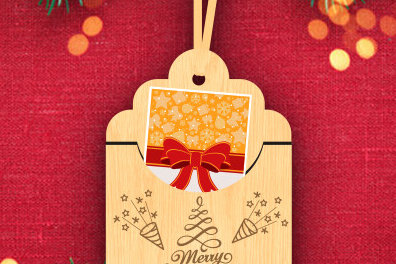 Σετ των 3 Intra απο ξύλο plywood 3mm-4mm πάχος Θήκη δώρου Χριστουγέννων με λέιζερ Δίασταση 8x8 cm INTRAFABR-82355082