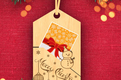 Σετ των 3 Intra απο ξύλο plywood 3mm-4mm πάχος Θήκη χριστουγεννιάτικων δώρων e Δίασταση 8x8 cm INTRAFABR-82354305