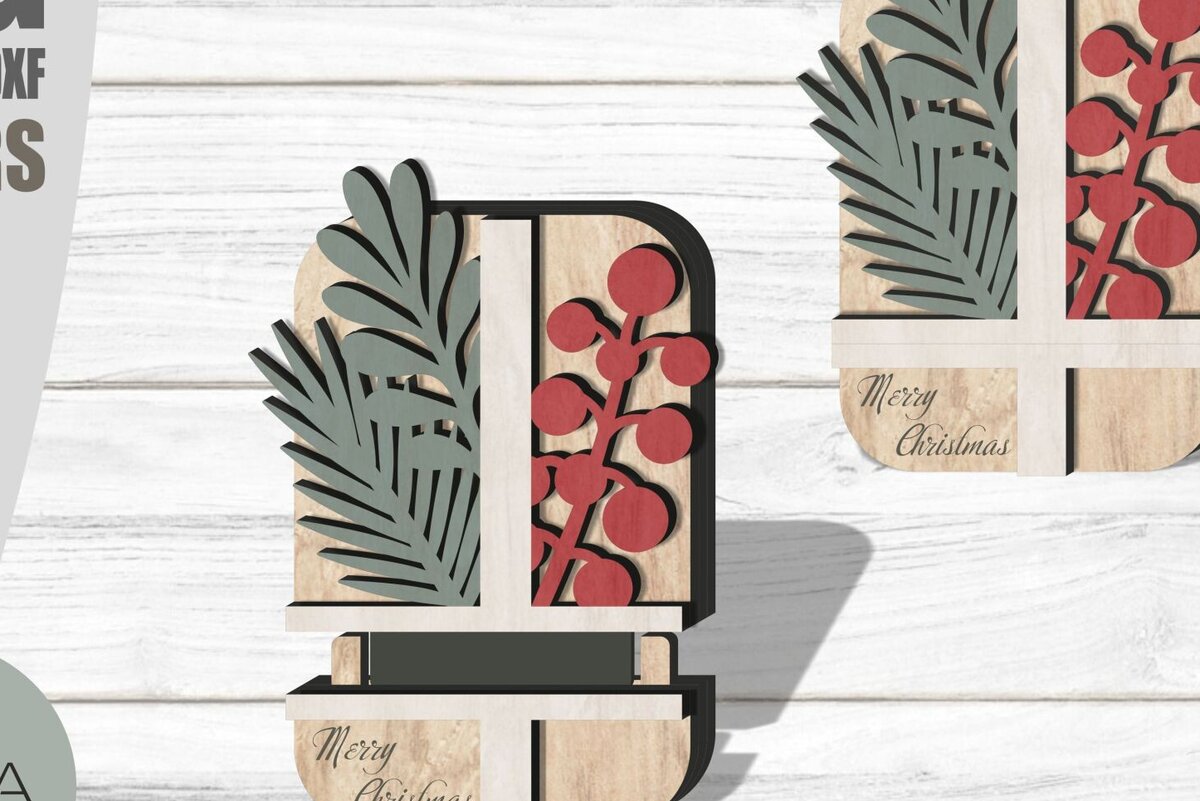 Intra απο ξύλο plywood 3mm-4mm πάχος Θήκη χριστουγεννιάτικων δώρων Δίασταση 54x54 cm INTRAFABR-107964740