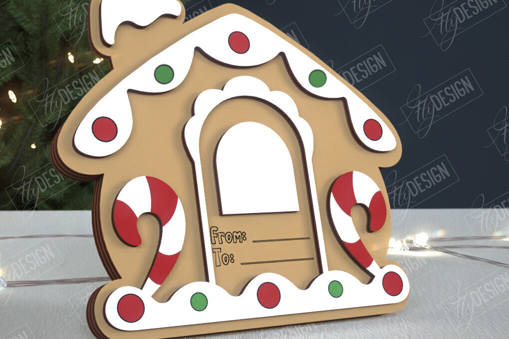 Σετ των 2 Intra απο ξύλο plywood 3mm-4mm πάχος Κάτοχος Χριστουγεννιάτικων Δωροκάρτας|Ευχετήρια κάρτα Δίασταση 15x15 cm INTRAFABR-108788900