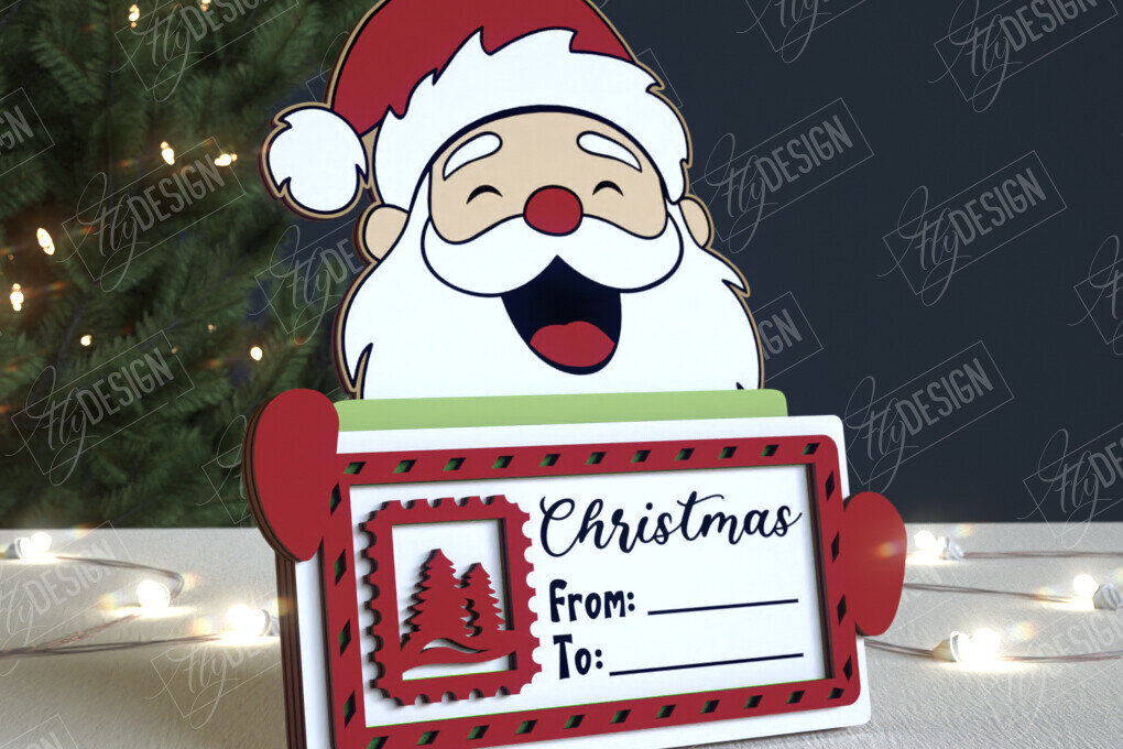 Σετ των 3 Intra απο ξύλο plywood 3mm-4mm πάχος Κάτοχος Χριστουγεννιάτικων Δωροκάρτας|Ευχετήρια κάρτα Δίασταση 15x15 cm INTRAFABR-108788557