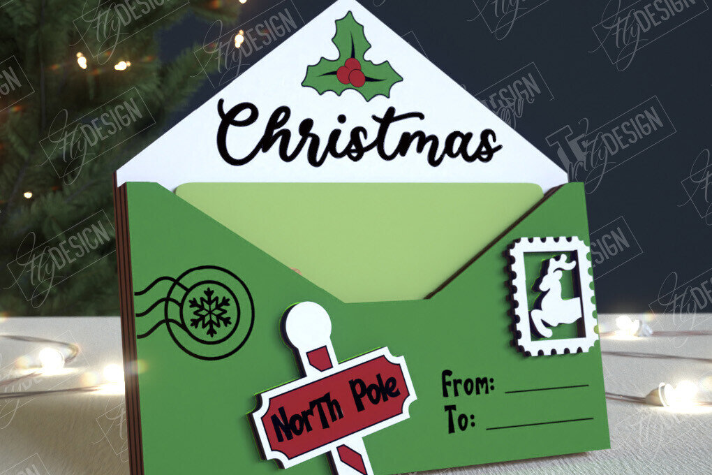 Σετ των 3 Intra απο ξύλο plywood 3mm-4mm πάχος Κάτοχος Χριστουγεννιάτικων Δωροκάρτας|Ευχετήρια κάρτα Δίασταση 15x15 cm INTRAFABR-108788806