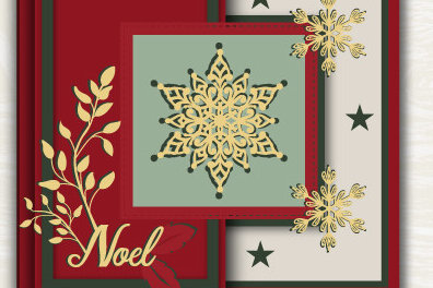 Σετ των 2 Intra απο ξύλο plywood 3mm-4mm πάχος Χριστουγεννιάτικη δωροκάρτα 971 Δίασταση 15x15 cm INTRAFABR-79720053