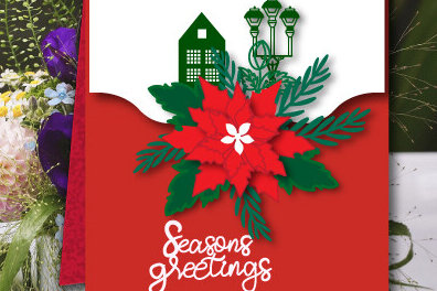 Σετ των 2 Intra απο ξύλο plywood 3mm-4mm πάχος Χριστουγεννιάτικη δωροκάρτα 975 Δίασταση 15x15 cm INTRAFABR-79721813