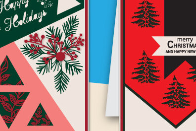 Σετ των 2 Intra απο ξύλο plywood 3mm-4mm πάχος Χριστουγεννιάτικη δωροκάρτα 983 Δίασταση 15x15 cm INTRAFABR-80036613