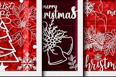 Σετ των 2 Intra απο ξύλο plywood 3mm-4mm πάχος Χριστουγεννιάτικη δωροκάρτα Layer 1042 Δίασταση 15x15 cm INTRAFABR-104223525