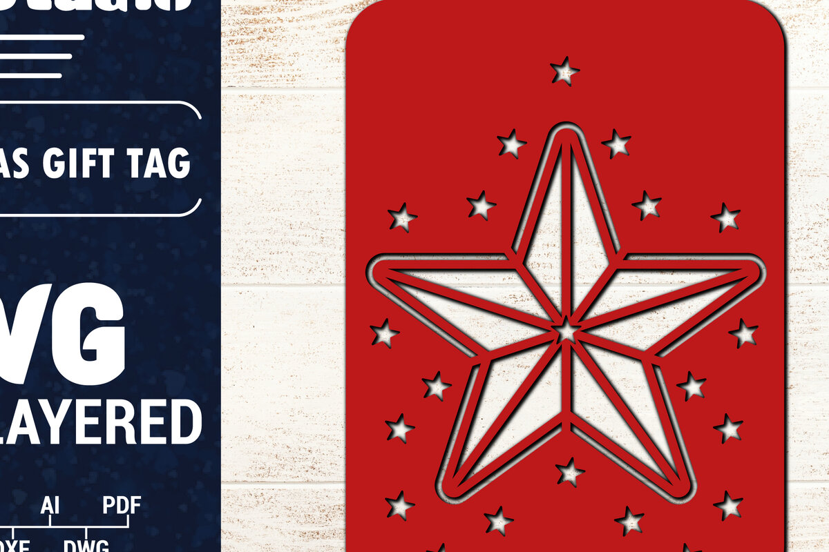 Σετ των 2 Intra απο ξύλο plywood 3mm-4mm πάχος Χριστουγεννιάτικη ετικέτα δώρου 3D Δίασταση 15x15 cm INTRAFABR-74384942