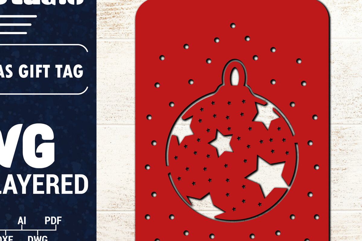 Σετ των 2 Intra απο ξύλο plywood 3mm-4mm πάχος Χριστουγεννιάτικη ετικέτα δώρου 3D Δίασταση 15x15 cm INTRAFABR-80268307