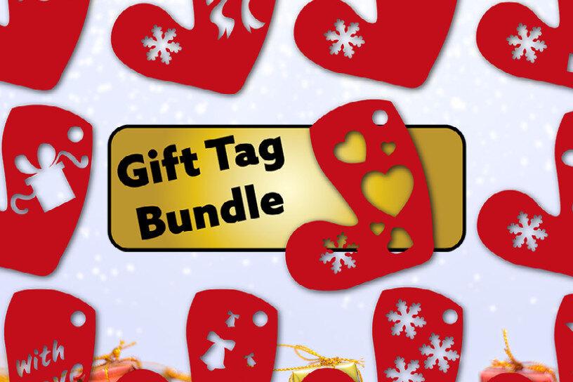 Σετ των 2 Intra απο ξύλο plywood 3mm-4mm πάχος ετικετών δώρου Χριστουγέννων Δίασταση 15x15 cm INTRAFABR-19843390