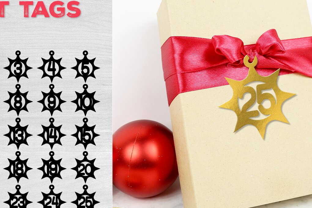 Σετ των 2 Intra απο ξύλο plywood 3mm-4mm πάχος Ετικέτες δώρων Χριστουγέννων για το Ημερολόγιο Advent Δίασταση 15x15 cm INTRAFABR-83336109