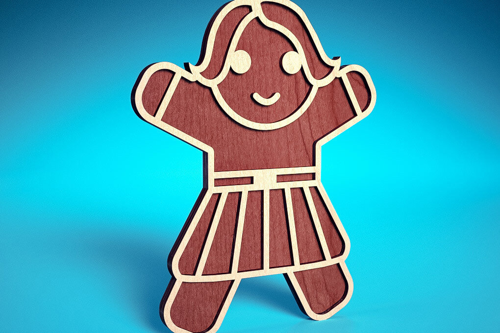 Σετ των 3 Intra απο ξύλο plywood 3mm-4mm πάχος Χριστουγεννιάτικο Gingerbread Cut  Δίασταση 15x15 cm INTRAFABR-75818394