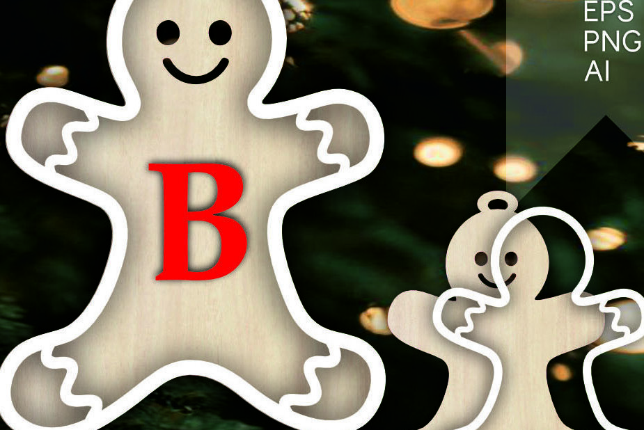 Σετ των 3 Intra απο ξύλο plywood 3mm-4mm πάχος κοπής με λέιζερ Christmas Gingerbread Man Δίασταση 8x8 cm INTRAFABR-102916910