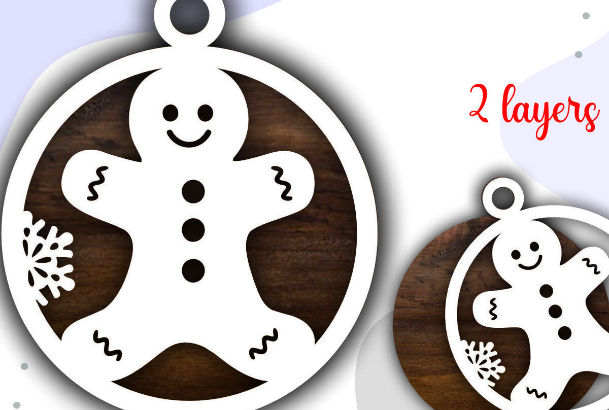 Σετ των 3 Intra απο ξύλο plywood 3mm-4mm πάχος Christmas Gingerbread Man Δίασταση 8x8 cm INTRAFABR-47067714