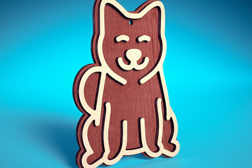 Σετ των 3 Intra απο ξύλο plywood 3mm-4mm πάχος Χριστουγεννιάτικο στολίδι με μελόψωμο με λέιζερ Δίασταση 8x8 cm INTRAFABR-72024119