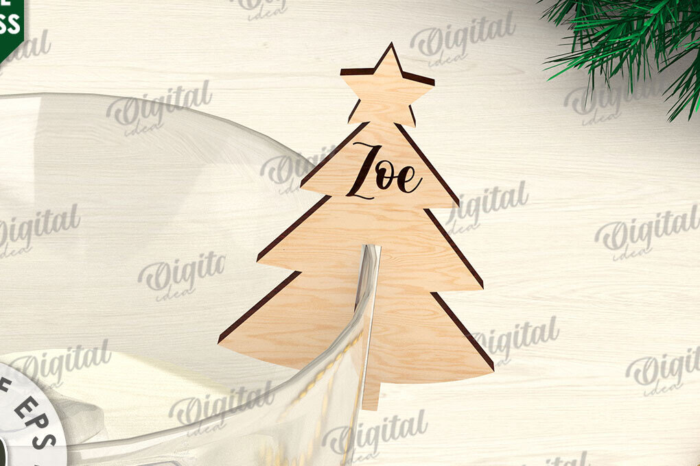 Σετ των 2 Intra απο ξύλο plywood 3mm-4mm πάχος Χριστουγεννιάτικη διακόσμηση γυαλιού με λέιζερ Δίασταση 15x15 cm INTRAFABR-109275816