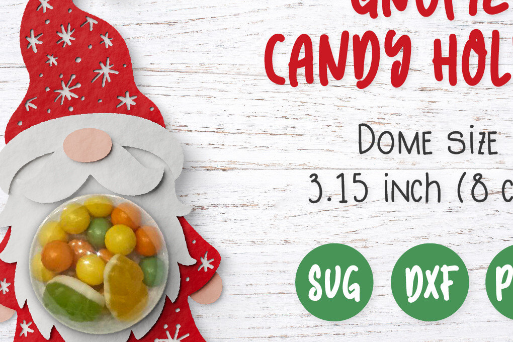 Σετ των 3 Intra απο ξύλο plywood 3mm-4mm πάχος Χριστουγεννιάτικο Gnome Candy Dome Δίασταση 5x9 cm INTRAFABR-50330875