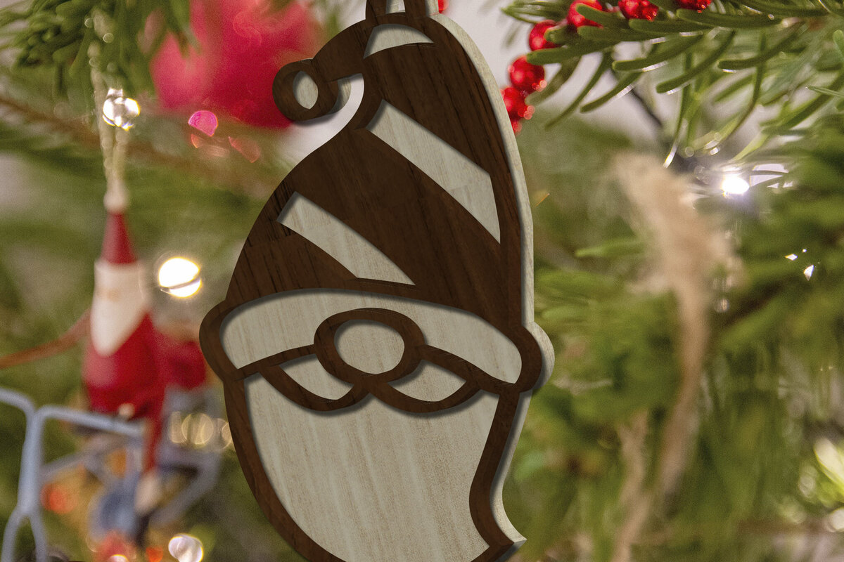 Σετ των 3 Intra απο ξύλο plywood 3mm-4mm πάχος Χριστουγεννιάτικο ντεκόρ Gnome, πολλαπλών στρώσεων Δίασταση 4x4 cm INTRAFABR-84845269