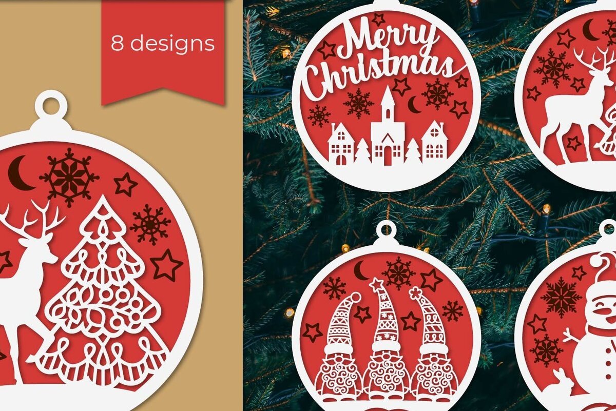 Σετ των 3 Intra απο ξύλο plywood 3mm-4mm πάχος Χριστουγεννιάτικο στολίδι ελαφιού Gnome Δίασταση 8x8 cm INTRAFABR-38318826