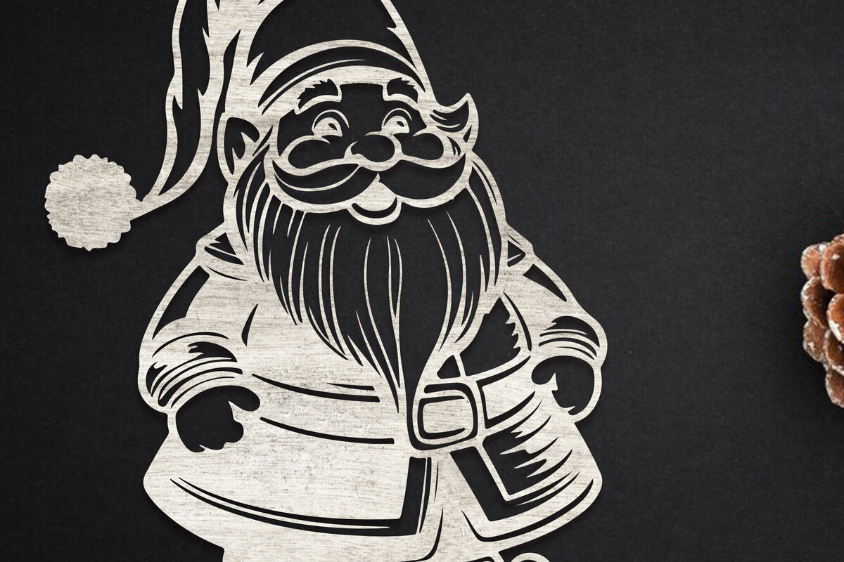 Σετ των 3 Intra απο ξύλο plywood 3mm-4mm πάχος Χριστουγεννιάτικο Gnome Δίασταση 15x15 cm INTRAFABR-109817531