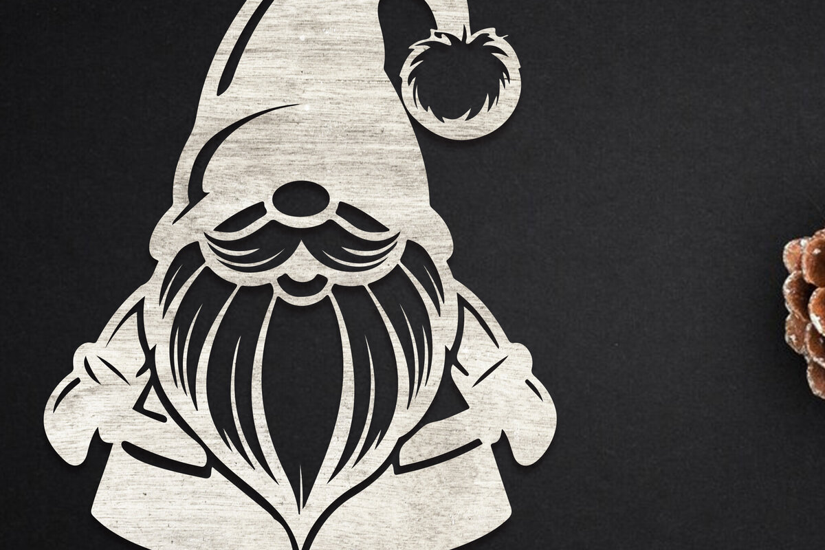 Σετ των 2 Intra απο ξύλο plywood 3mm-4mm πάχος Χριστουγεννιάτικο Gnome Δίασταση 15x15 cm INTRAFABR-109817543