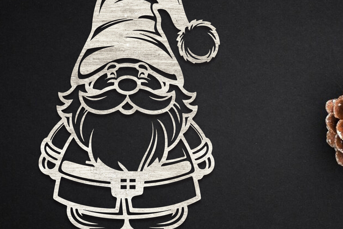 Σετ των 2 Intra απο ξύλο plywood 3mm-4mm πάχος Χριστουγεννιάτικο Gnome Δίασταση 15x15 cm INTRAFABR-109817555