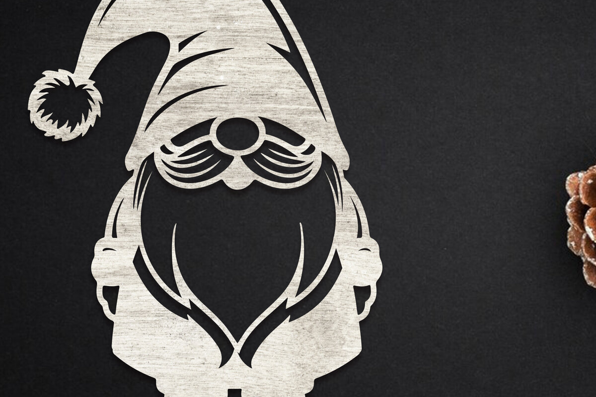 Σετ των 2 Intra απο ξύλο plywood 3mm-4mm πάχος Χριστουγεννιάτικο Gnome Δίασταση 15x15 cm INTRAFABR-109817561