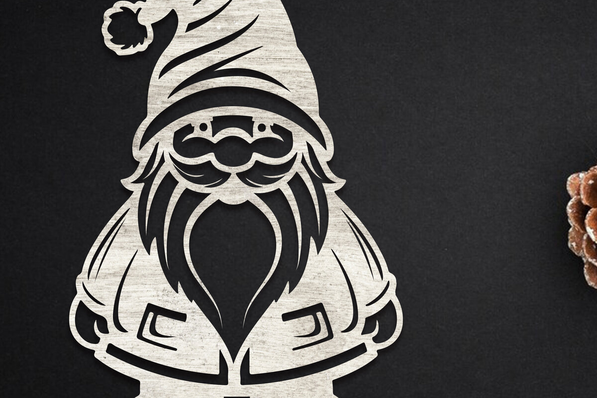 Σετ των 2 Intra απο ξύλο plywood 3mm-4mm πάχος Χριστουγεννιάτικο Gnome Δίασταση 15x15 cm INTRAFABR-109817510