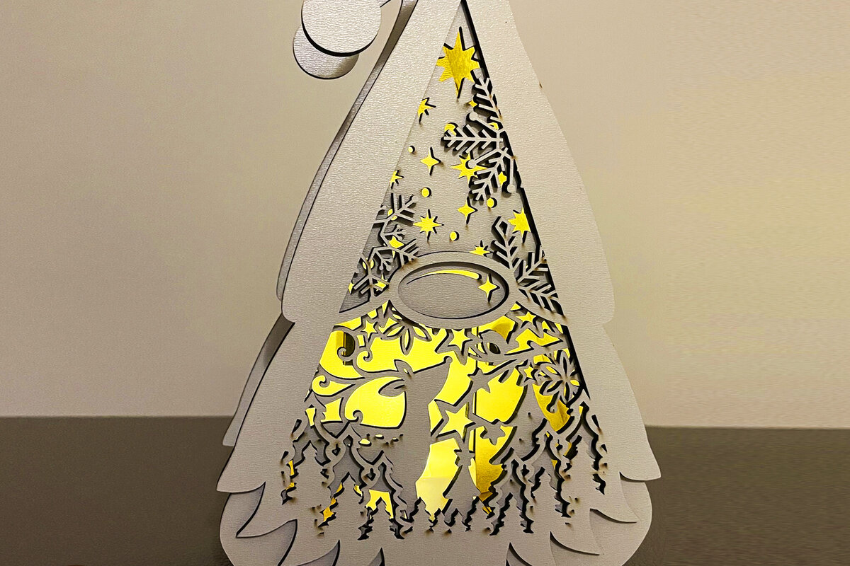 Σετ των 3 Intra απο ξύλο plywood 3mm-4mm πάχος Πρότυπο αποκοπής χριστουγεννιάτικου Gnome Light Box Δίασταση 2x2 cm INTRAFABR-109335702