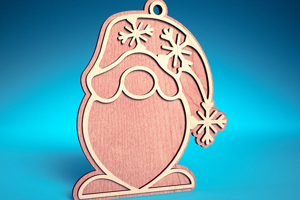 Σετ των 3 Intra απο ξύλο plywood 3mm-4mm πάχος Κόψιμο με λέιζερ Χριστουγεννιάτικη διακοσμητική κάρτα Δίασταση 8x8 cm INTRAFABR-75820410