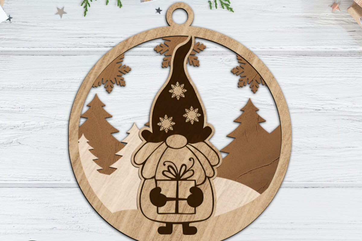 Σετ των 3 Intra απο ξύλο plywood 3mm-4mm πάχος Χριστουγεννιάτικο στολίδι με στοιχειό, ξύλινη κοπή και Π Δίασταση 3x4 cm INTRAFABR-83652300