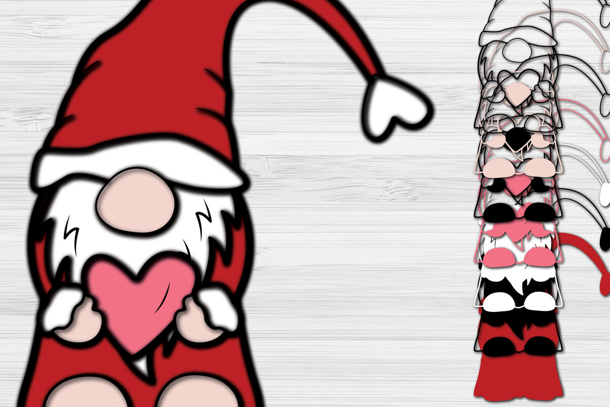 Σετ των 2 Intra απο ξύλο plywood 3mm-4mm πάχος Χριστουγεννιάτικο Gnome Paper Cut τρισδιάστατο Δίασταση 1200x1200 cm INTRAFABR-51032277