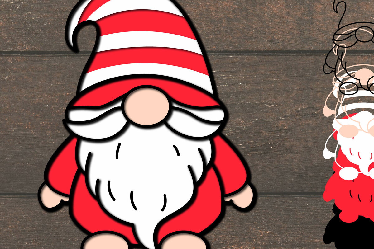 Σετ των 2 Intra απο ξύλο plywood 3mm-4mm πάχος Χριστουγεννιάτικο Gnome Χαρτί κοπής Δίασταση 1500x1500 cm INTRAFABR-107661771